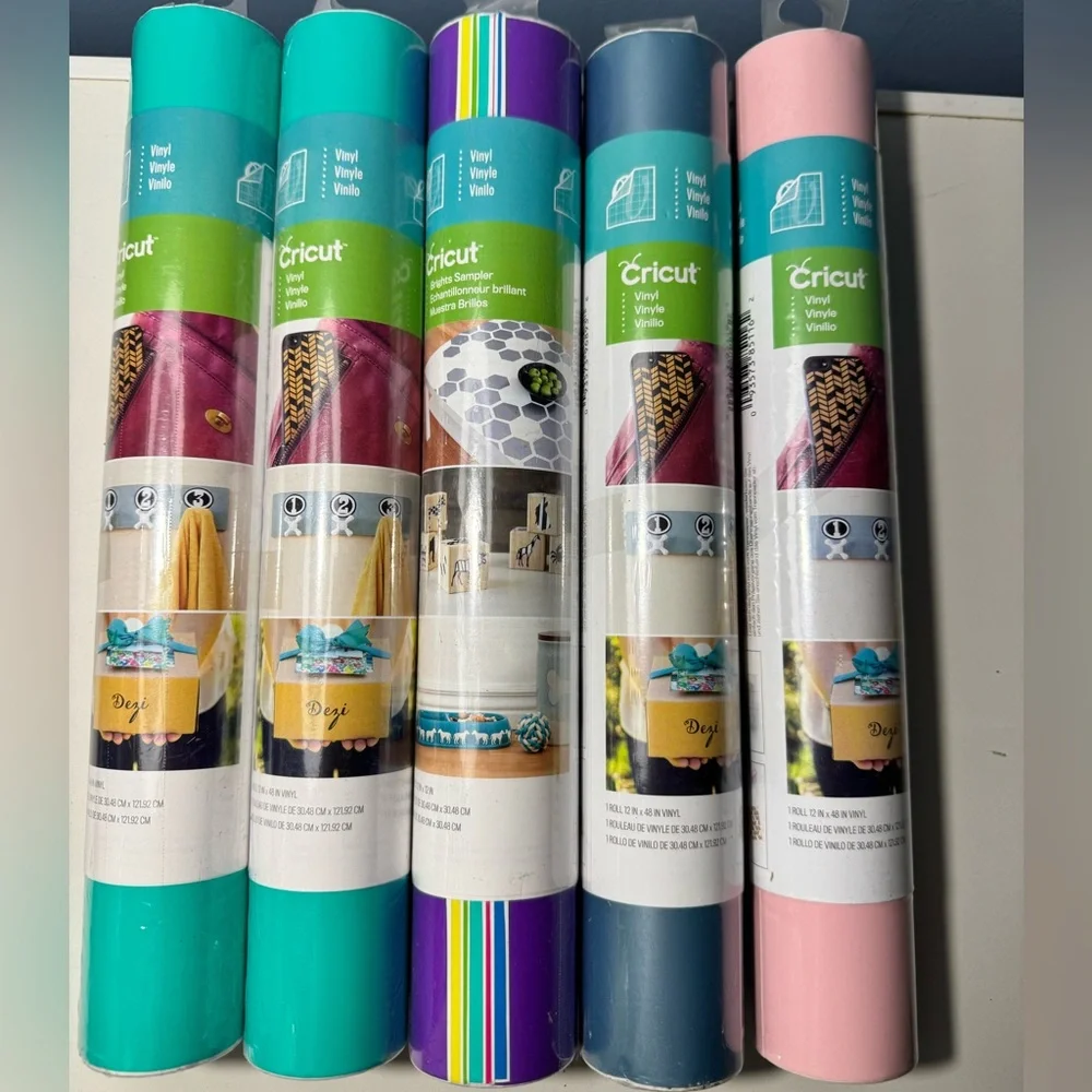 Cricut Vinyl Color + Brights Sampler Bundle Lot (5 Rolls) New Sealed - Picture 2 of 6